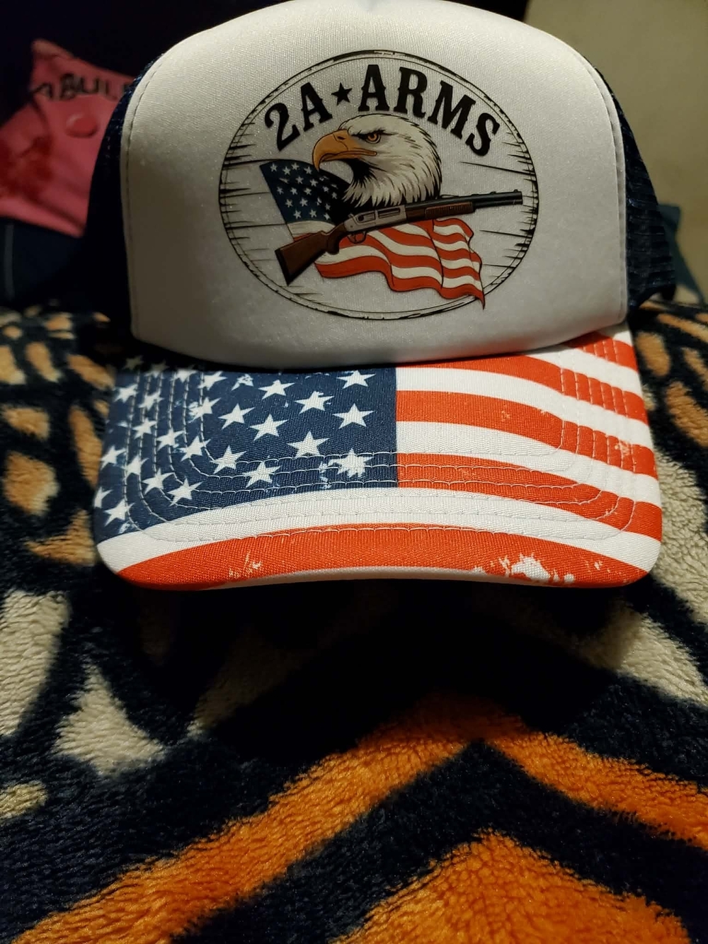 2A Arms Eagle Flag Trucker Hat - Red, White & Blue